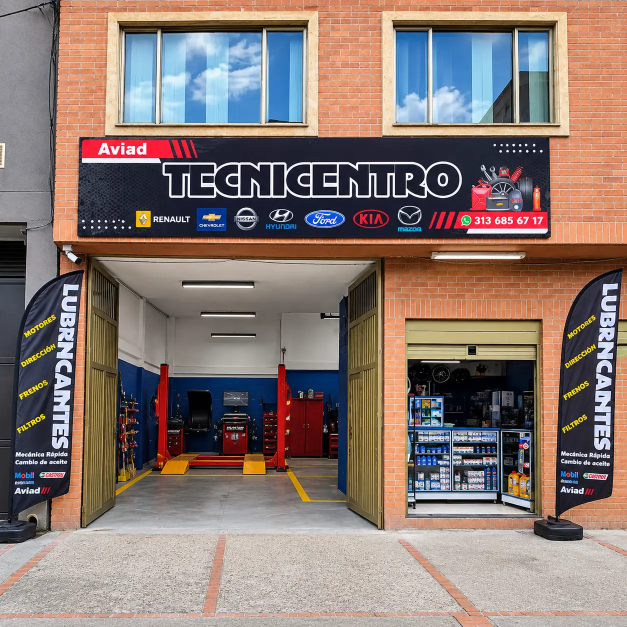 Fachada de Tecnicentro Aviad en la Carrera 50 #130-25, Prado Veraniego, Suba